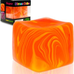 NeeDoh Nice Cube – Solid Squish – Yellow & Orange
